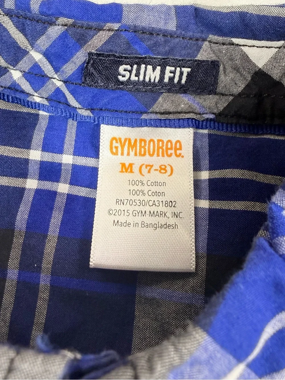 GYMBOREE Boys Plaid Button Up M 7-8‎ Slim Fit Prep School Classic Preppy Ivy